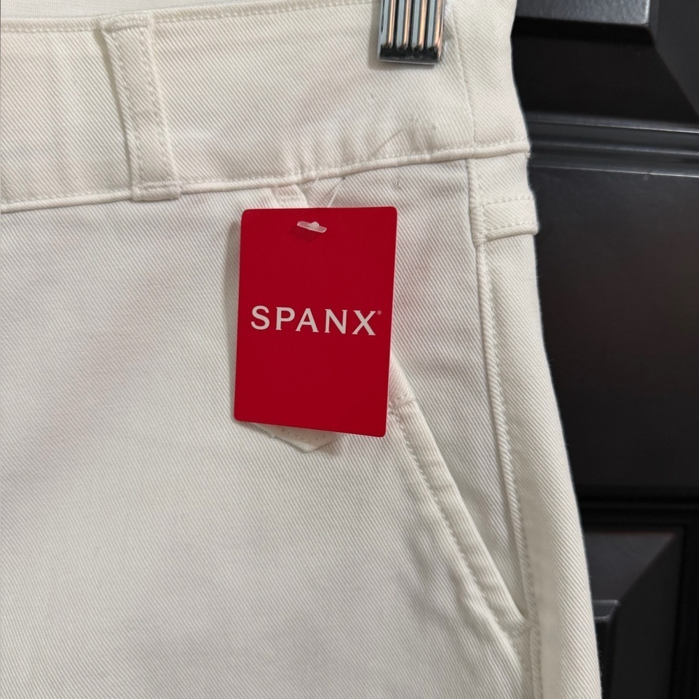 NWT SPANX, Stretch Twill Cropped Wide Leg in Bright White, Multiple Sizes - Picture 7 of 8